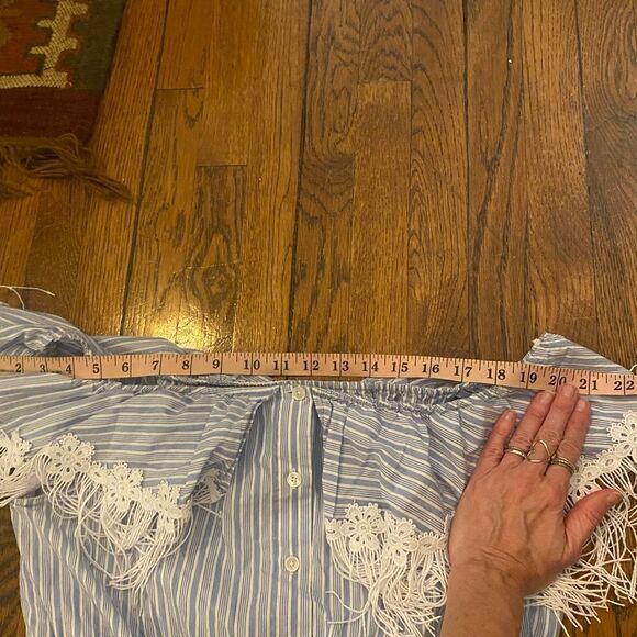 Uterque striped midi dress with lace and fringe design - Picture 9 of 13